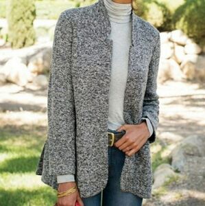Soft Surroundings St. James Gray Textural Boucle Knit Blazer Jacket Tweed